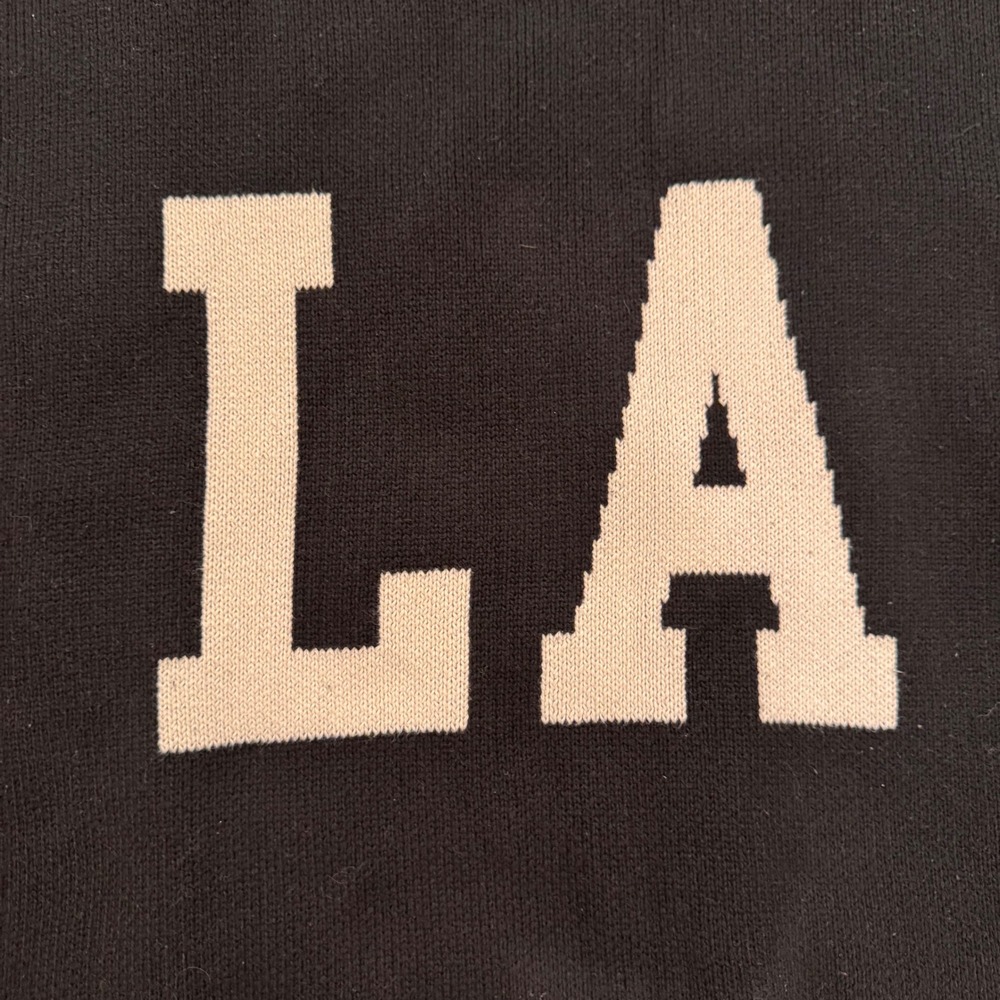 PacSun LA Oversized Crewneck Sweater Black Streetwear Retro Chic Minimalist Sz M - Picture 3 of 9